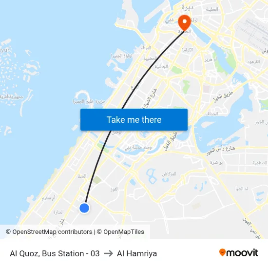 Al Quoz, Bus Station - 03 to Al Hamriya map