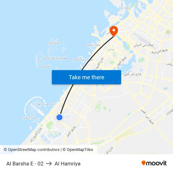 Al Barsha E - 02 to Al Hamriya map