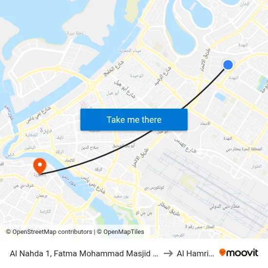 Al Nahda 1, Fatma Mohammad Masjid - 01 to Al Hamriya map