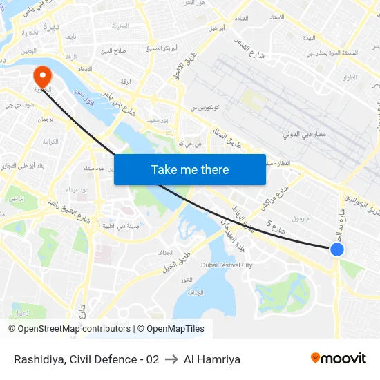 Rashidiya, Civil Defence - 02 to Al Hamriya map