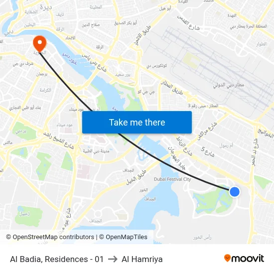 Al Badia, Residences - 01 to Al Hamriya map
