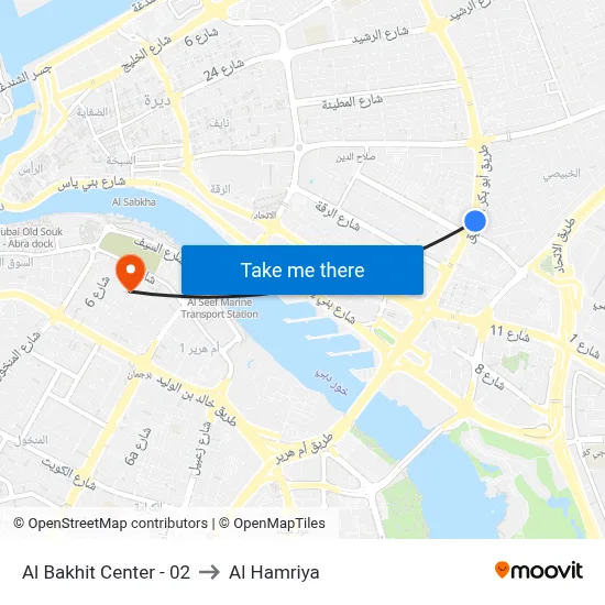 Al Bakhit Center - 02 to Al Hamriya map