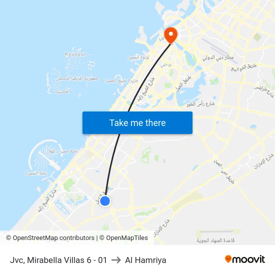 Jvc, Mirabella Villas 6 - 01 to Al Hamriya map