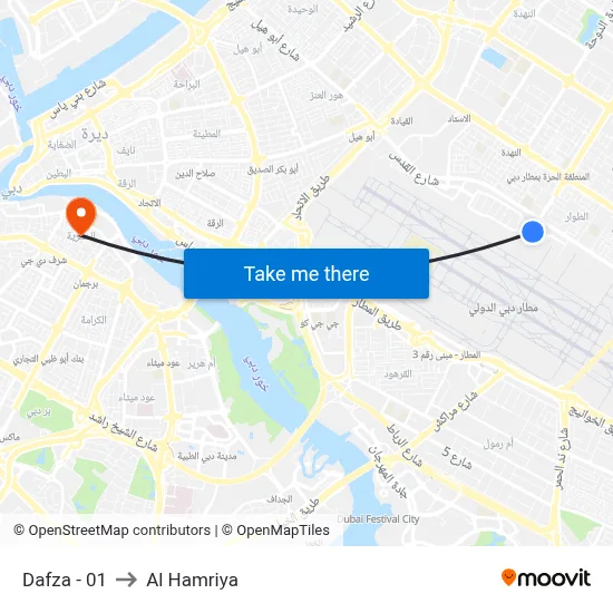 Dafza - 01 to Al Hamriya map