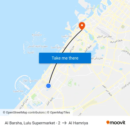 Al Barsha, Lulu Supermarket - 2 to Al Hamriya map
