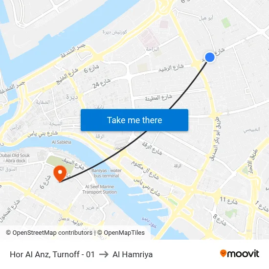 Hor Al Anz, Turnoff - 01 to Al Hamriya map