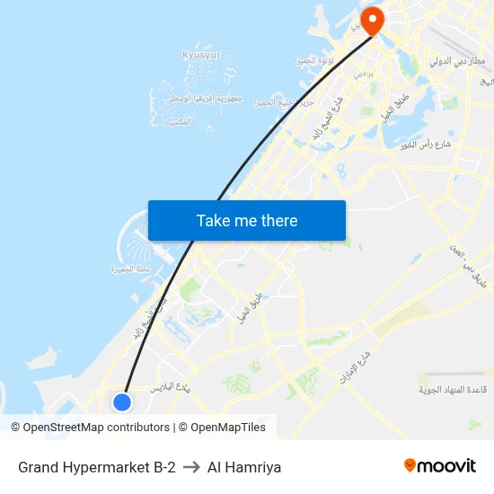 Grand Hypermarket B-2 to Al Hamriya map