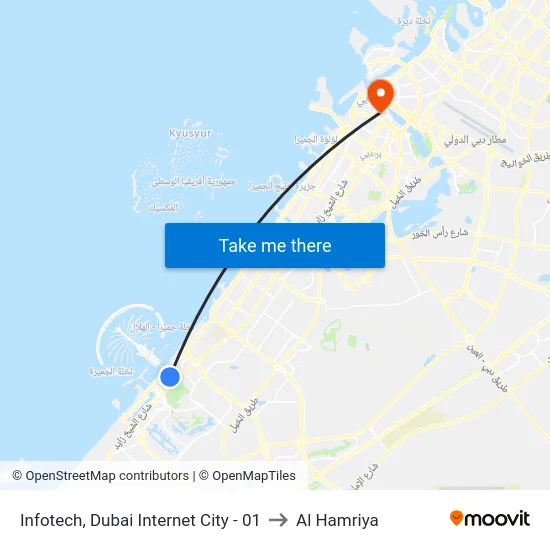 Infotech, Dubai Internet City - 01 to Al Hamriya map