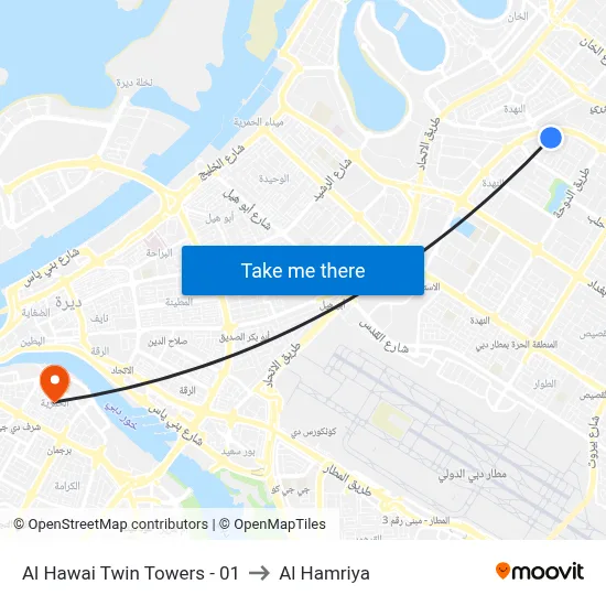 Al Hawai Twin Towers - 01 to Al Hamriya map