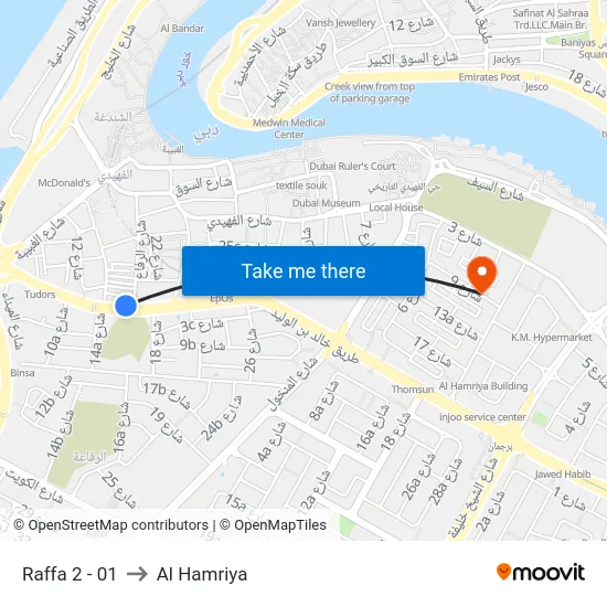 Raffa 2 - 01 to Al Hamriya map