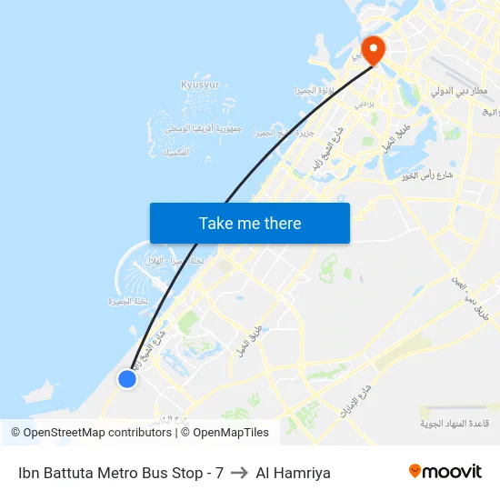 Ibn Battuta  Metro Bus Stop - 7 to Al Hamriya map