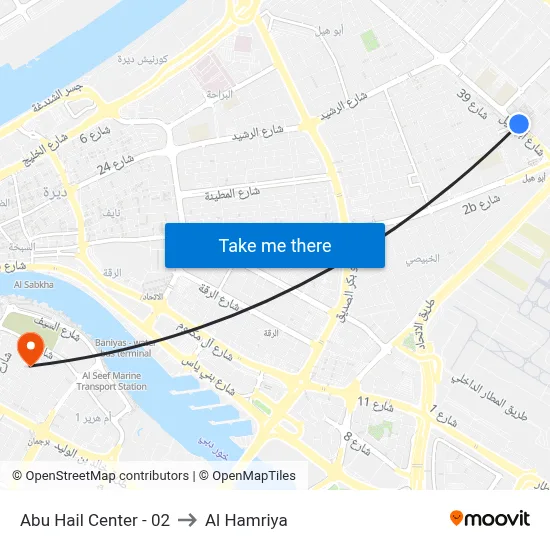 Abu Hail Center - 02 to Al Hamriya map