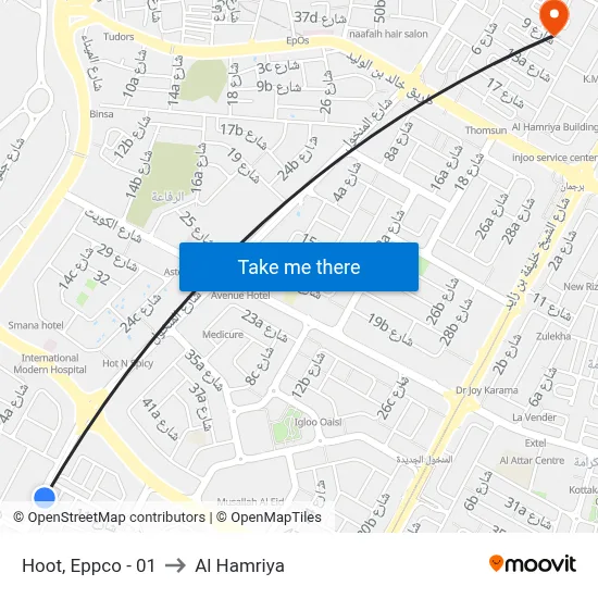 Hoot, Eppco - 01 to Al Hamriya map