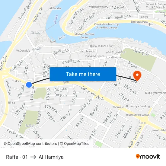 Raffa - 01 to Al Hamriya map