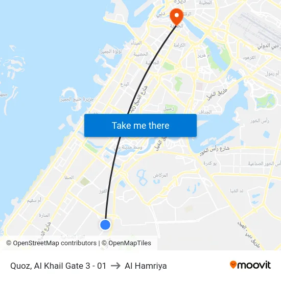 Quoz, Al Khail Gate 3 - 01 to Al Hamriya map