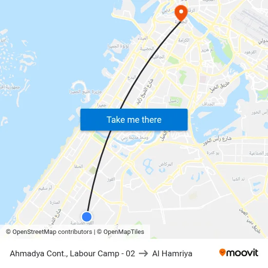 Ahmadya Contractors Labour Camp - 02 to Al Hamriya map