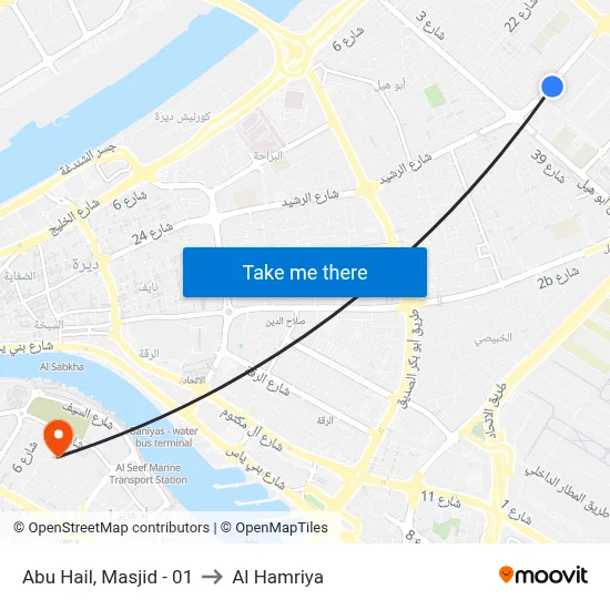 Abu Hail, Masjid - 01 to Al Hamriya map