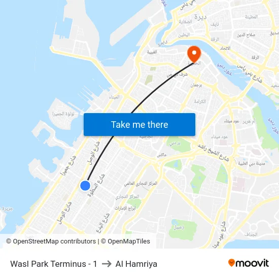 Wasl Park Terminus - 1 to Al Hamriya map