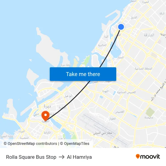 Rolla Square Bus Stop to Al Hamriya map