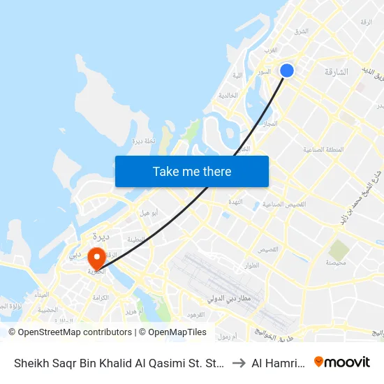 Sheikh Saqr Bin Khalid Al Qasimi St. Stop to Al Hamriya map