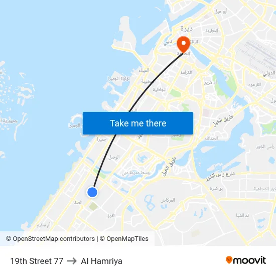 19th Street 77 to Al Hamriya map