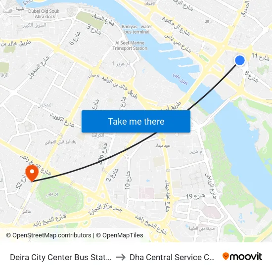 Deira City Center Bus Station - 02 to Dha Central Service Complex map