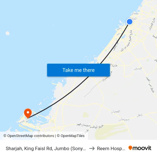 Sharjah, King Faisl Rd, Jumbo (Sony) - 02 to Reem Hospital map