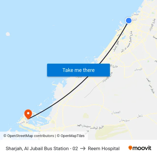 Sharjah, Al Jubail Bus Station - 02 to Reem Hospital map