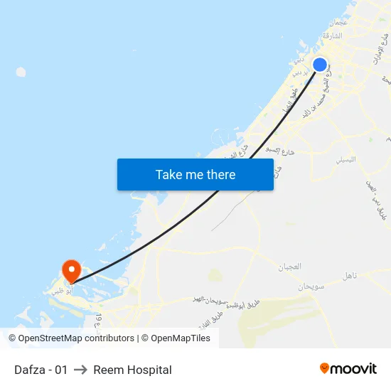 Dafza - 01 to Reem Hospital map