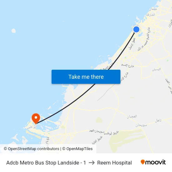 Adcb Metro Bus Stop Landside - 1 to Reem Hospital map