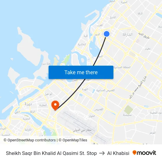 Sheikh Saqr Bin Khalid Al Qasimi St. Stop to Al Khabisi map