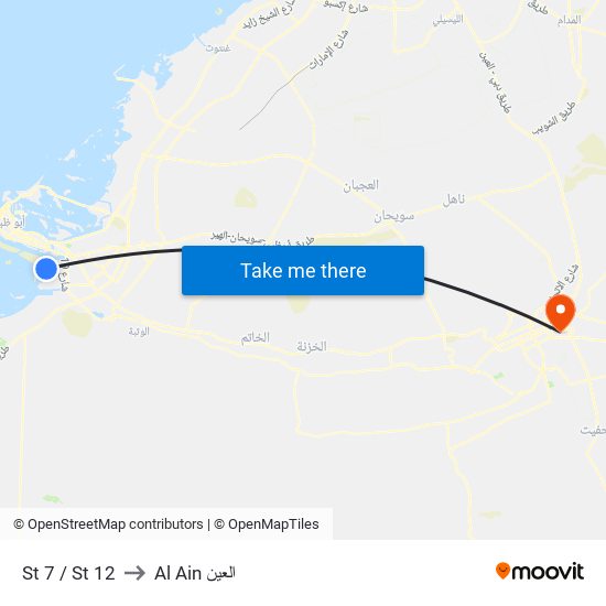 St 7 / St 12 to Al Ain العين map