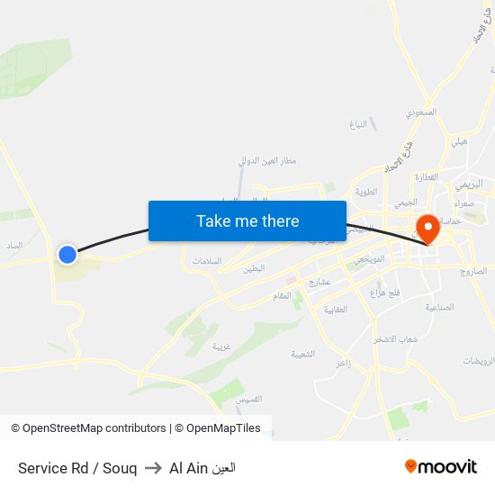 Service Rd  / Souq to Al Ain العين map