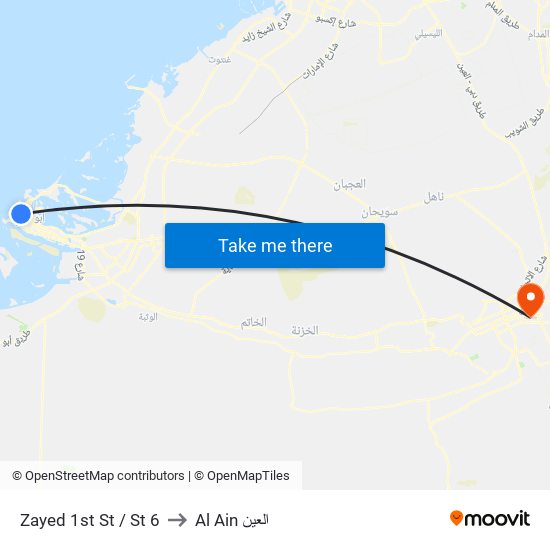 Zayed 1st St / St 6 to Al Ain العين map