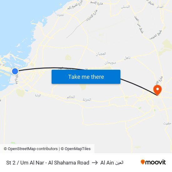 St 2 / Um Al Nar - Al Shahama Road to Al Ain العين map