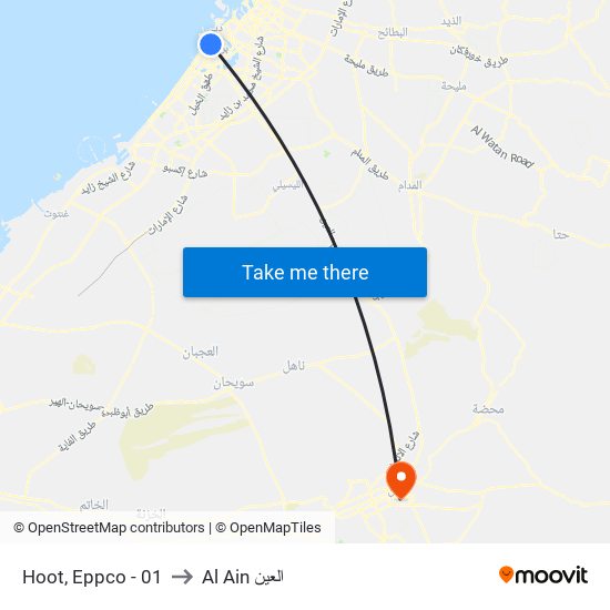 Hoot, Eppco - 01 to Al Ain العين map