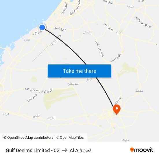 Gulf Denims Limited - 02 to Al Ain العين map