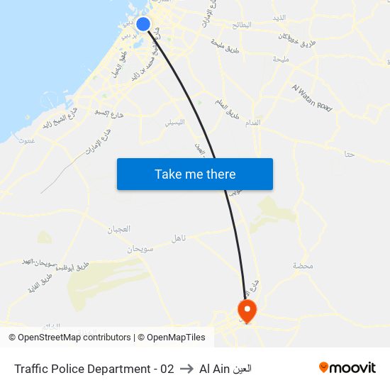 Traffic Police Department - 02 to Al Ain العين map