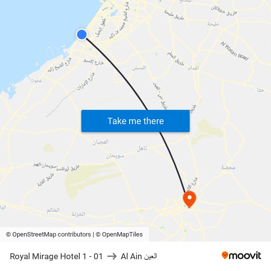 Royal Mirage Hotel 1 - 01 to Al Ain العين map