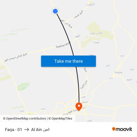 Faqa - 01 to Al Ain العين map