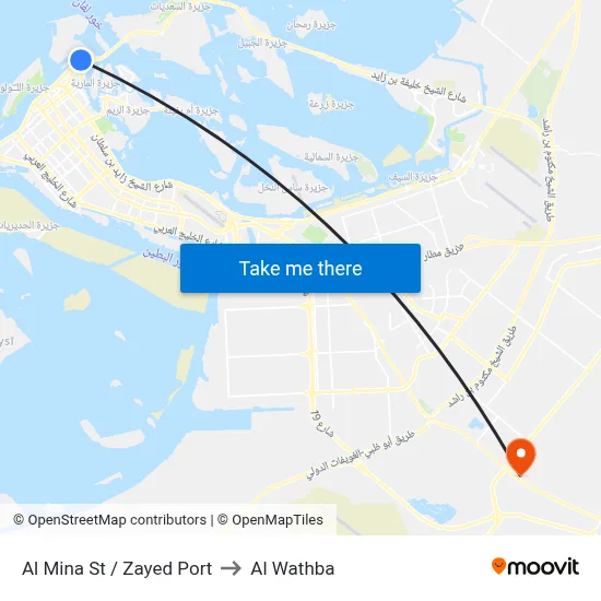 Al Mina Street / Zayed Port to Al Wathba map