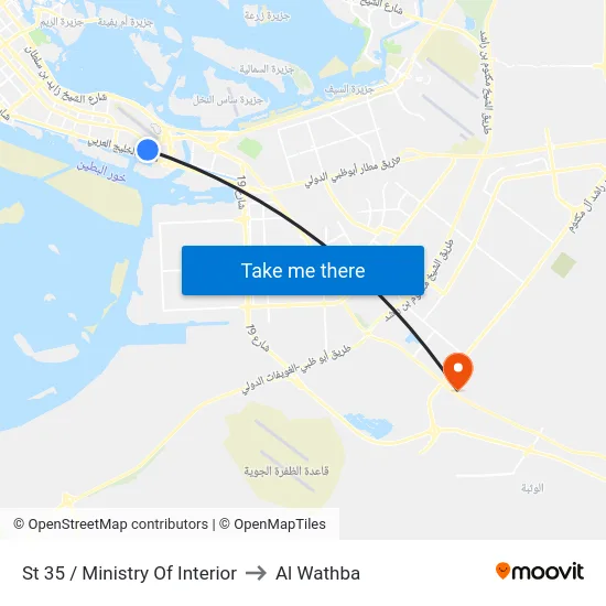 St 35 / Ministry Of Interior to Al Wathba map