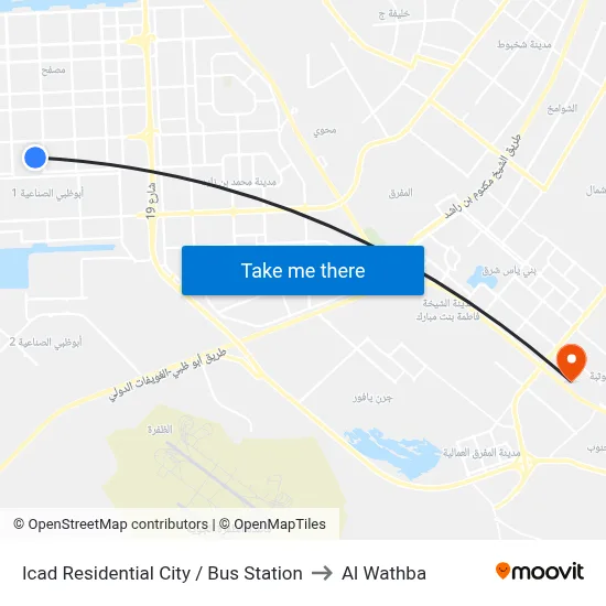Icad Residential City / Bus Station to Al Wathba map