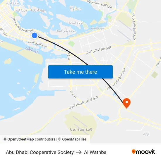 Abu Dhabi Cooperative Society to Al Wathba map