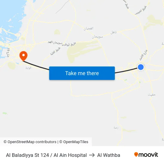 Al Baladiyya St 124 / Al Ain Hospital to Al Wathba map