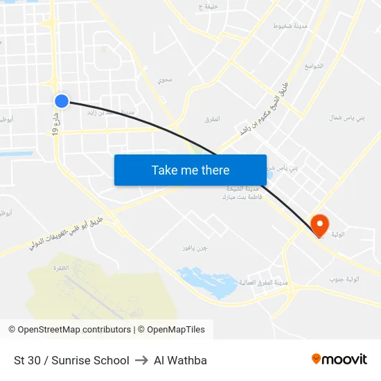 St 30 / Sunrise School to Al Wathba map