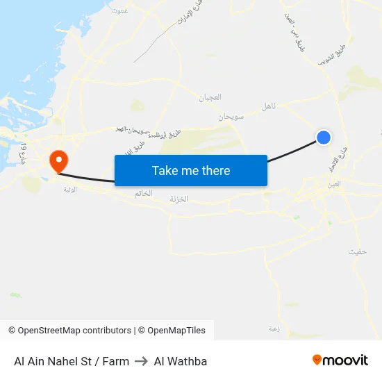 Al Ain Nahel Street / Farm to Al Wathba map