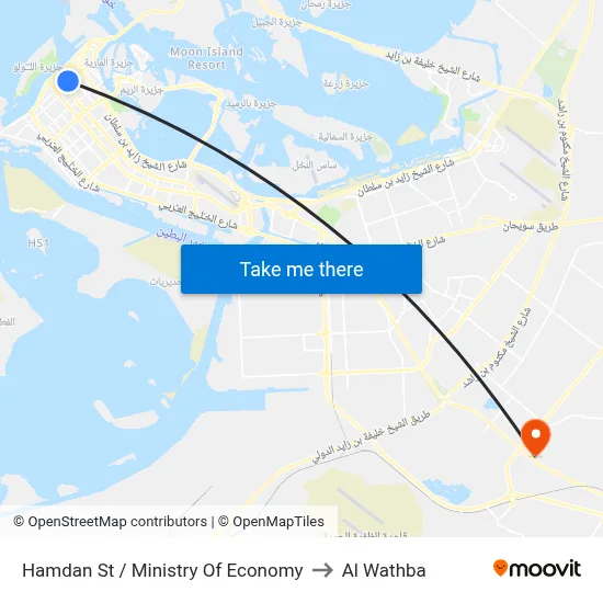 Hamdan Street / Ministry Of Economy to Al Wathba map