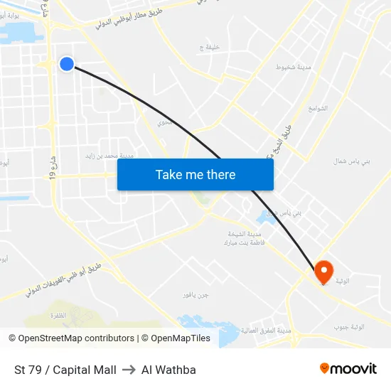 St 79 / Capital Mall to Al Wathba map