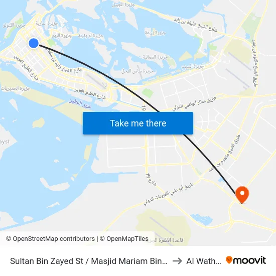 Sultan Bin Zayed St / Masjid Mariam Bint Said to Al Wathba map